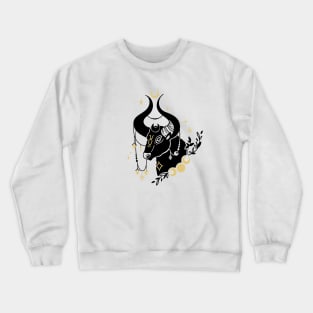 Black and Gold Zodiac Sign TAURUS Crewneck Sweatshirt